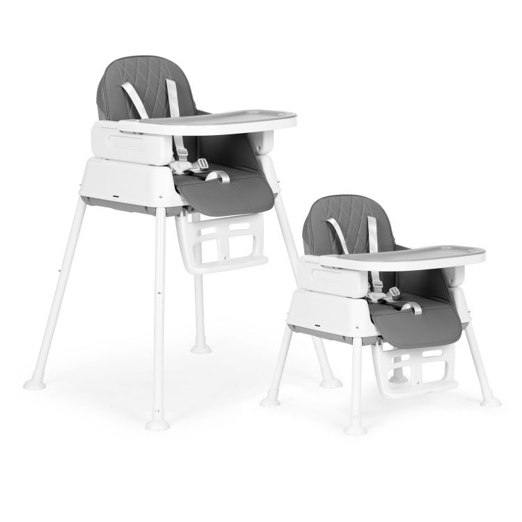 Dětská židlička na krmení 3v1 skládací ECOTOYS GRAY