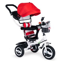 Tříkolka, kočárek červený ECOTOYS