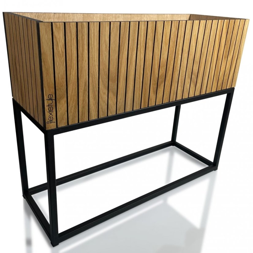 Květináč z přírodní dubové dýhy LOFT FIORINO 62X22X50 cm