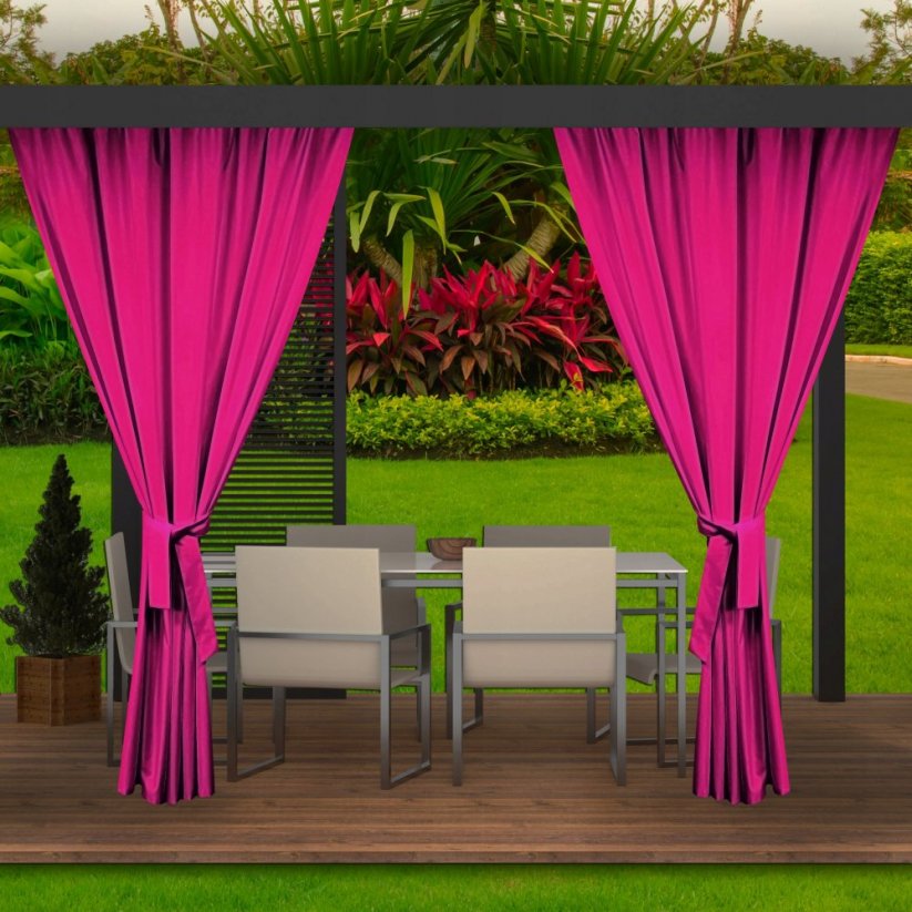 Draperie de grădină roz, finisată de lux, pentru foișor 155x220 cm