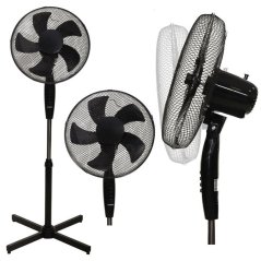 Ventilator stand cu 5 pale - negru 45 W