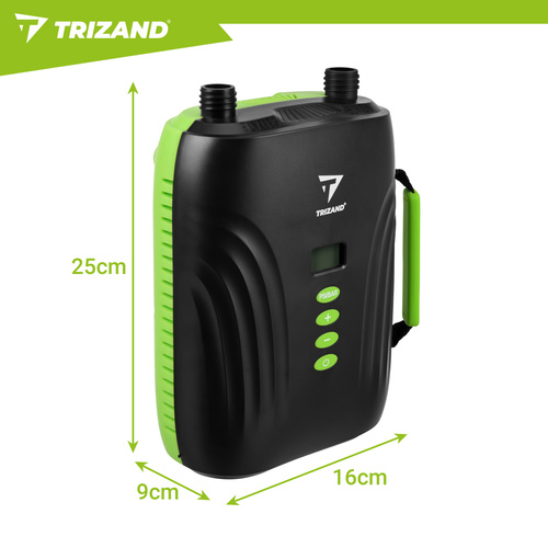 Električna SUP črpalka z baterijo 4000 mAh, LCD zaslonom, USB-C priključkom in 6 nastavki