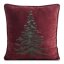 Față de pernă decorativă de Crăciun - burgundy cu motiv de copac verde