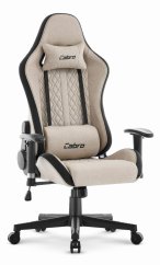 Gamerska stolica CABRO C508 s naslonom podesivim do 180° i 2D naslonima za ruke, nosivosti do 150 kg, bež