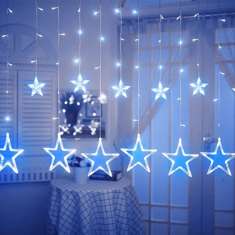 Krásné vánoční osvětlení v modré barvě 4m 138 LED