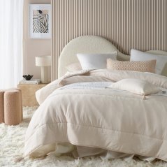 Кремава покривка за легло Noemi с пискюли 170 x 210 cm