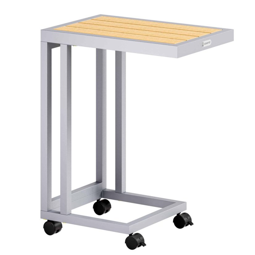 WPC asztallappal ellátott oldalasztal - 65,5 x 50 x 40 cm