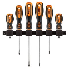 Schraubendreher-Set mit Magnetspitzen und rutschfestem Griff 6-teilig
