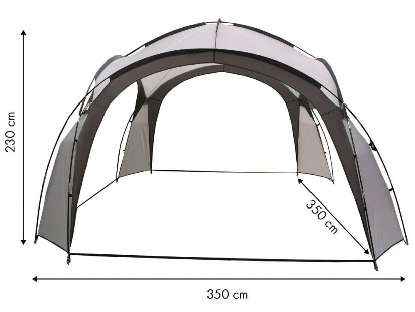Tenda a padiglione per picnic in giardino 3,5 x 3,5 m grigio