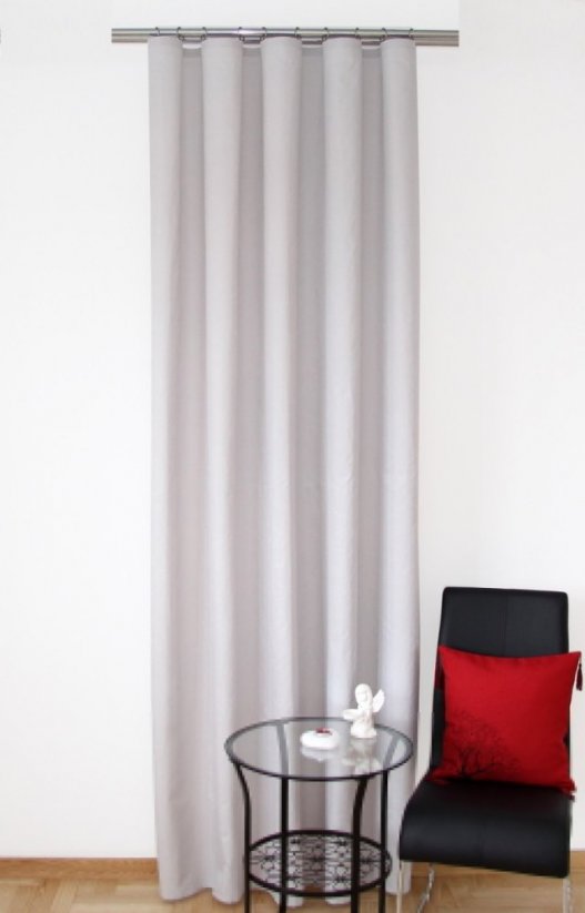 Draperie decorativă gata cusută culoarea gri deschis - Mărimea: Lungime: 260 cm