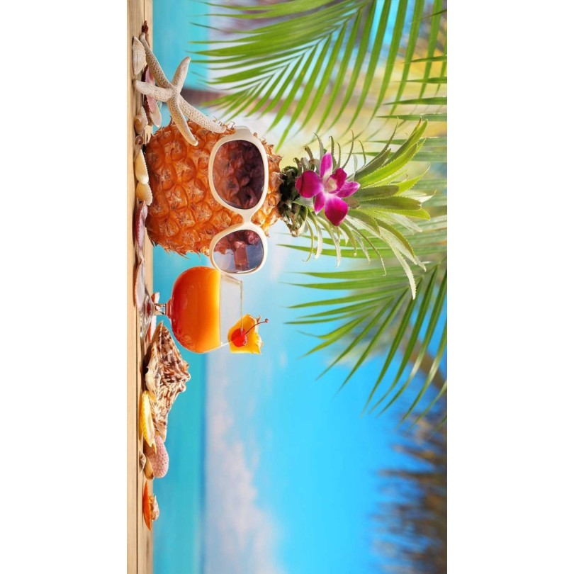 Prosop de plajă cu model de ananas de băut, 100 x 180 cm