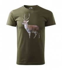 Tricou bărbătesc din bumbac cu imprimeu pentru un vânător pasionat