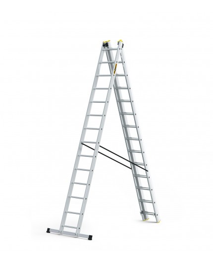 Viacúčelový hliníkový rebrík, 3 x 14 priečok a nosnosť 150 kg