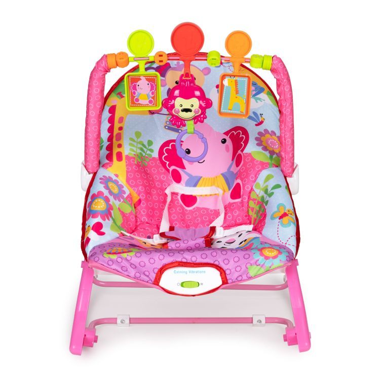 Sedia a dondolo per bambini ECOTOYS in rosa 3in1