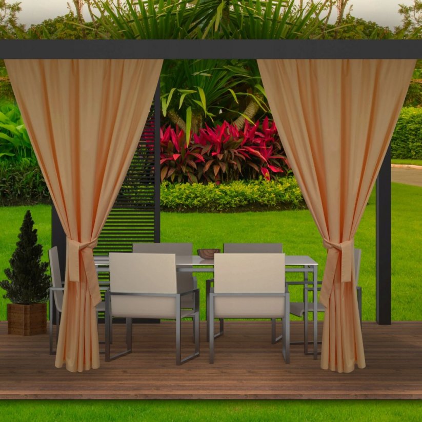 Gartenpavillonvorhänge in einer schönen braunen Creme-Farbe 155x220 cm
