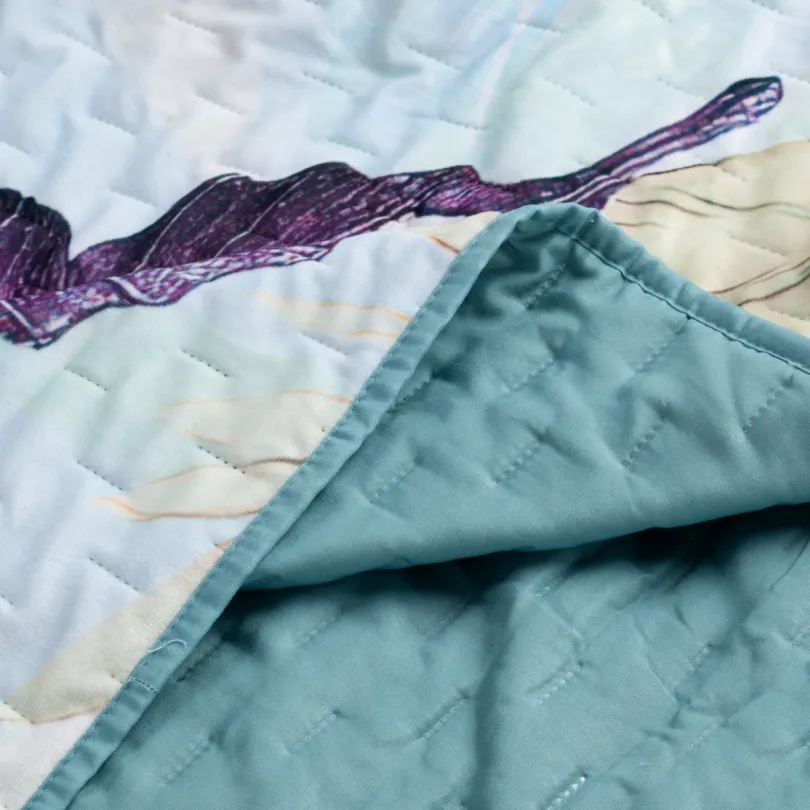 Elegantní sametový přehoz s tropickým vzorem