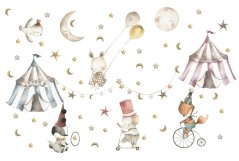 Nálepka na stenu do detskej izby – cirkus so zvieratkami