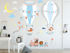 Сладък детски стикер за стена Летящ въздушен балон