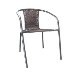 Poltrona da giardino marrone scuro in technoratan 53 x 60 x 73 cm