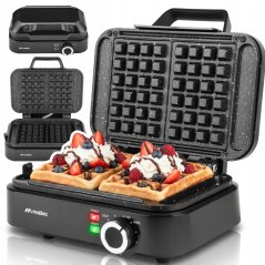 Vaflovač MalTec 1200 W – 2 velké vafle, nastavitelná teplota, mramorový nepřilnavý povrch