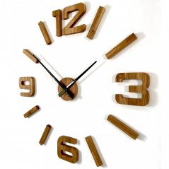 Große selbstklebende Uhr aus Eichenholz 130cm