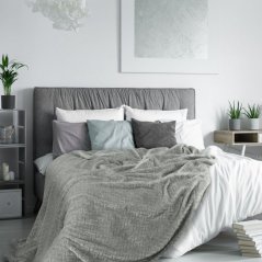 Pătură decorativă fină în gri