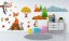 Adesivo da muro colorato per bambini con design animali della foresta felici