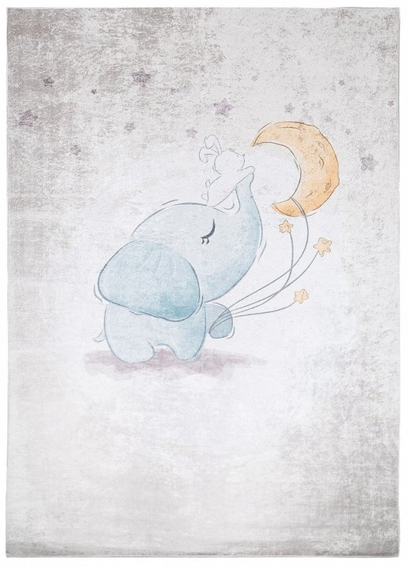Kinderteppich mit Elefantenmotiv und Mond