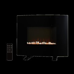 Elektrischer Kamin mit Flammeneffekt - schwarz, Fernbedienung, 1000/2000 W
