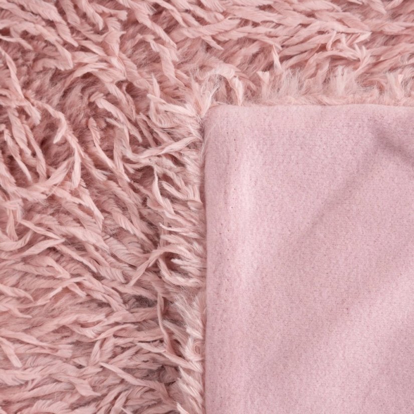 Chlpatá deka s flísovou podšívkou - ružová