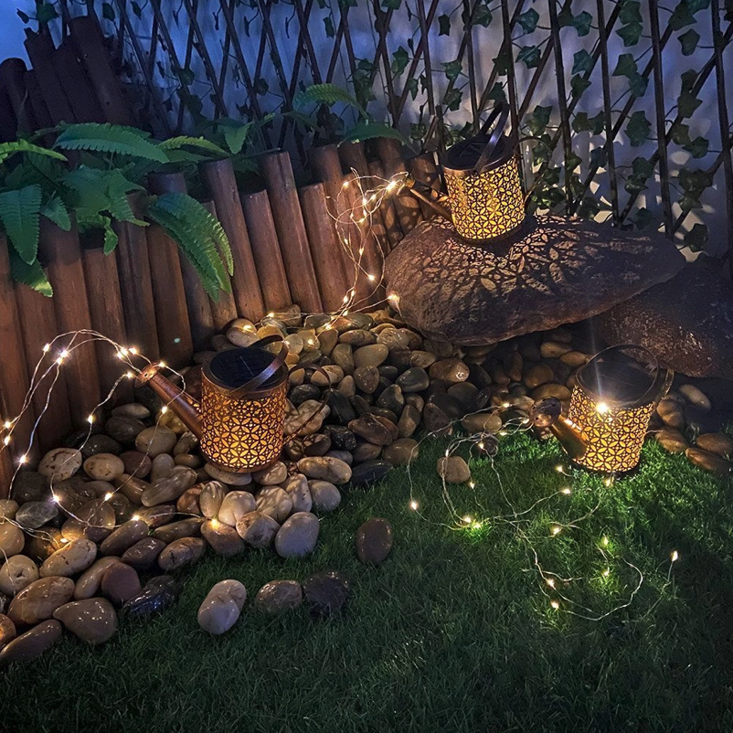 Solárna LED lampa na záhradu v tvare krhly