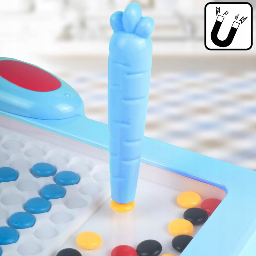 Oktató mágneses tábla gyerekeknek gyöngyökkel és sablonokkal