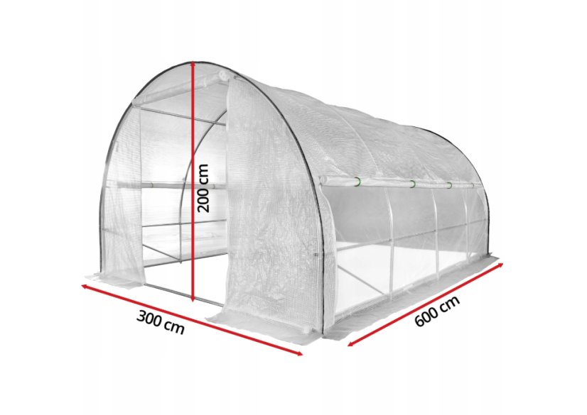 Záhradný fóliovník biely 3x6 m – fóliový skleník na pestovanie zeleniny