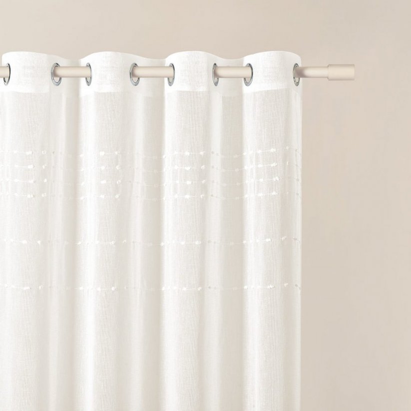 Модерна кремава завеса  Marisa  със сребърни втулки 140 x 250 cm