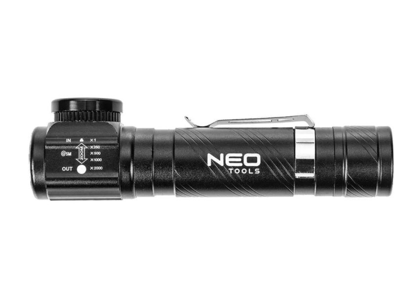 3-teiliges Set NEO TOOLS Stirnlampe, 5-in-1-Armband, Klappmesser