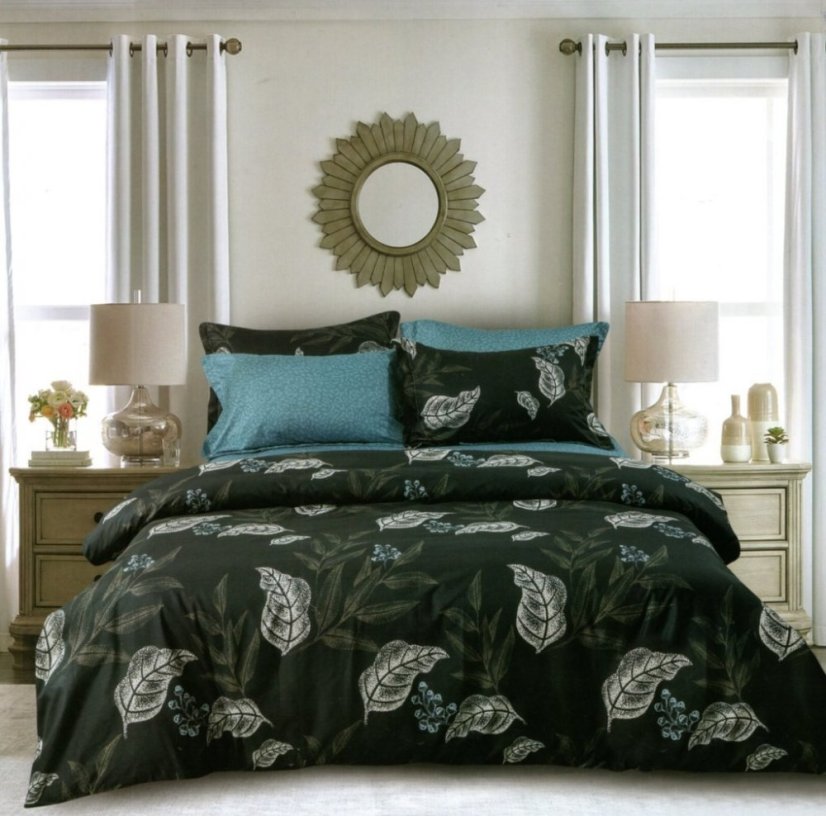 Kétoldalas ágynemű levélmintával Kétoldalas ágynemű levélmintával