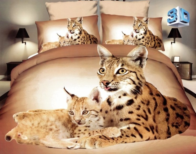 Hnedé obliečky na posteľ so zvieratami