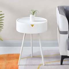 Runder Kaffee- und Nachttisch mit Stauraum