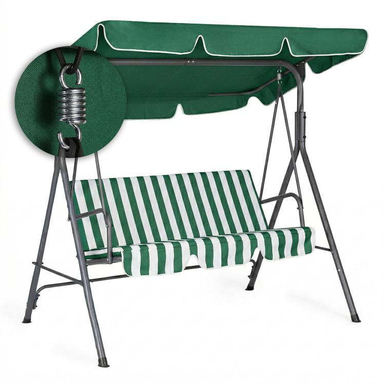 Pohodlná a stylová zahradní houpačka pro 3 osoby se stříškou