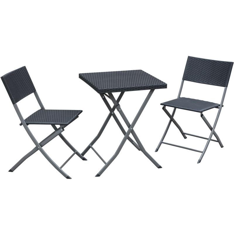 Balkonmöbel-Set in Anthrazit