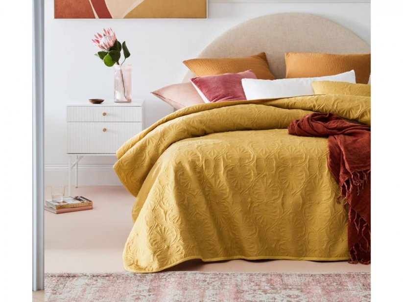 Cuvertură de pat galben modern 200 x 220 cm