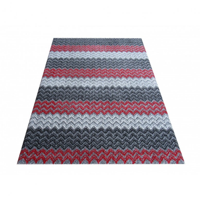 Tepih za dnevni boravak u crveno-sivoj boji