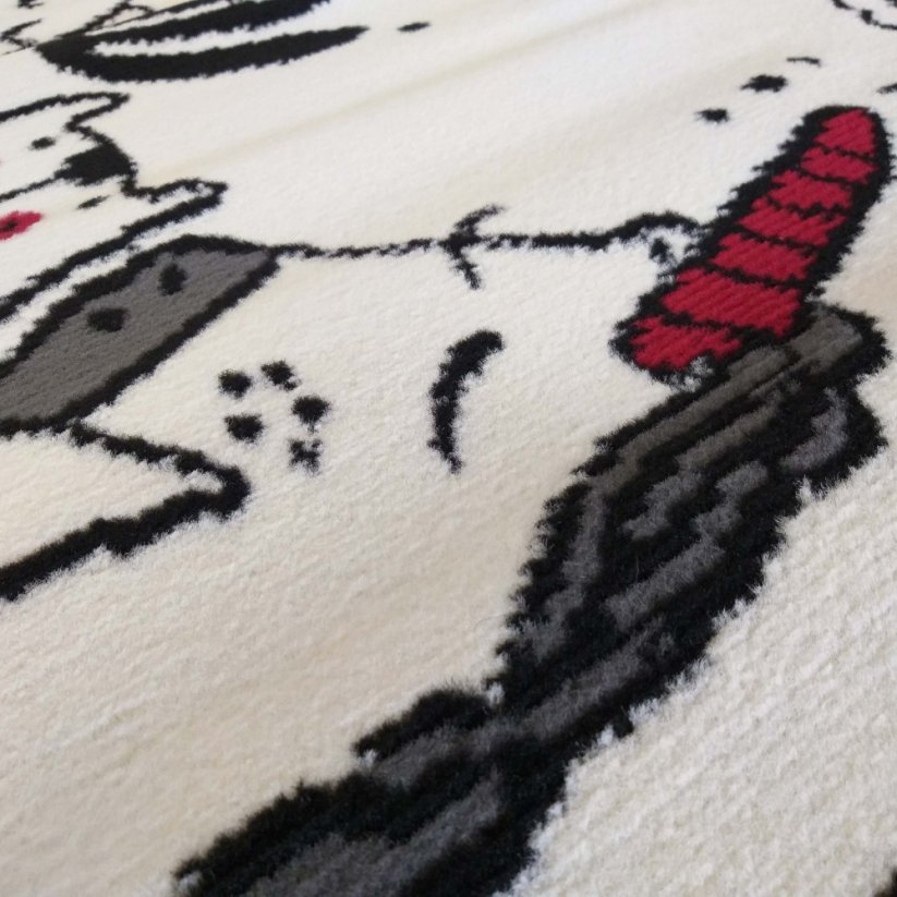 Dětský koberec s motivem jednorožce krémové barvy
