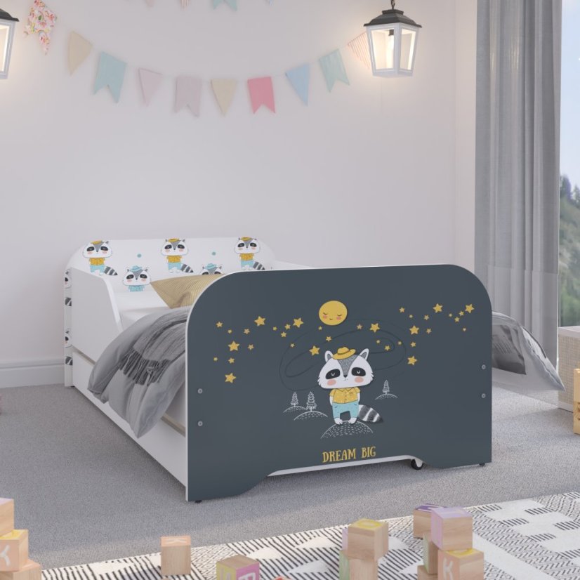 Atemberaubendes hochwertiges Kinderbett mit Dachs 160 x 80 cm