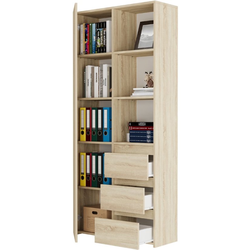 Kancelársky regál so šuflíkmi MODERN B-80-S3 - rôzne farebné prevedenia