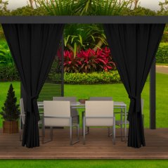 Sodobne zunanje črne zavese za vrtno teraso 155 x 240 cm