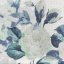 Tischtuch aus Leinen mit Blumenmotiv in blauen Farben