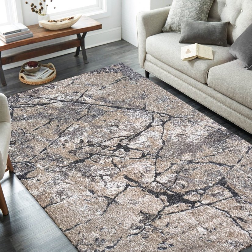 Modern barna szőnyeg természetes mintával - téglalap alakú