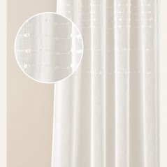 Moderná krémová záclona  Marisa  so striebornými priechodkami 300 x 250 cm