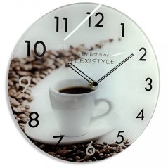Hochwertige Küchenuhr mit Kaffee, 30 cm